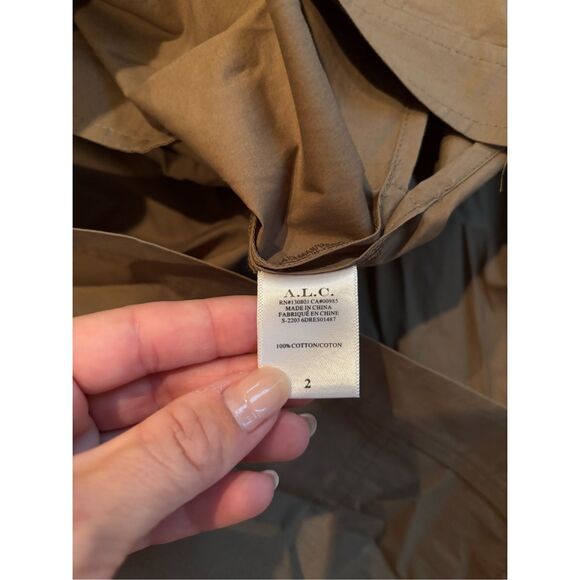 A.L.C. Georgia Cut Out Plunge Neck Button Down Midi Shirt Dress - Picture 8 of 8